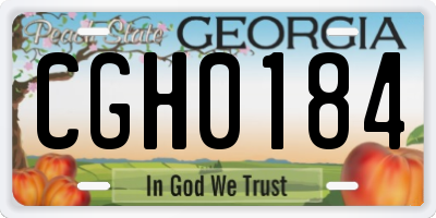 GA license plate CGH0184