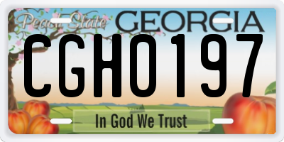 GA license plate CGH0197
