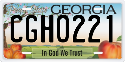 GA license plate CGH0221