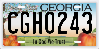 GA license plate CGH0243