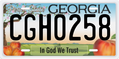 GA license plate CGH0258