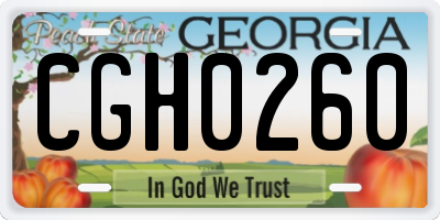 GA license plate CGH0260