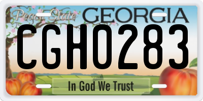 GA license plate CGH0283