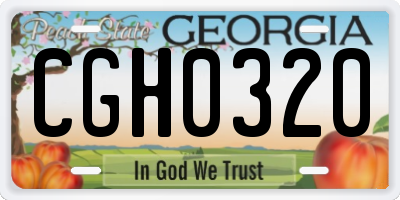 GA license plate CGH0320