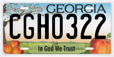 GA license plate CGH0322