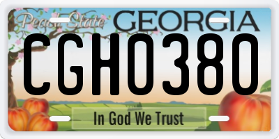 GA license plate CGH0380