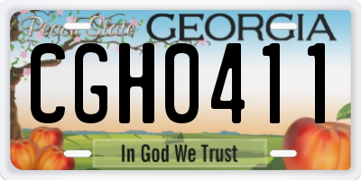 GA license plate CGH0411