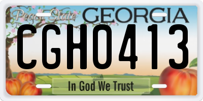 GA license plate CGH0413