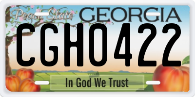 GA license plate CGH0422