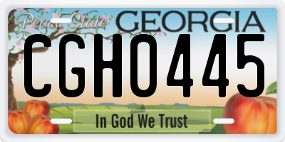 GA license plate CGH0445