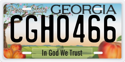 GA license plate CGH0466