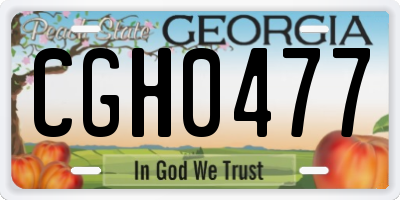 GA license plate CGH0477