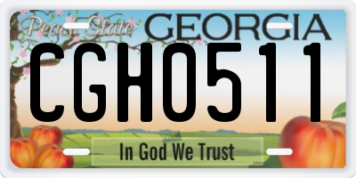 GA license plate CGH0511