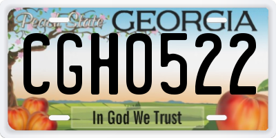GA license plate CGH0522