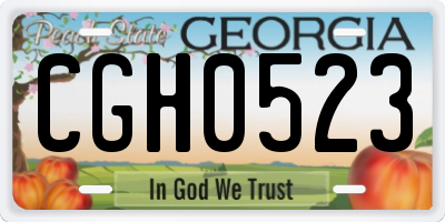GA license plate CGH0523