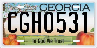 GA license plate CGH0531