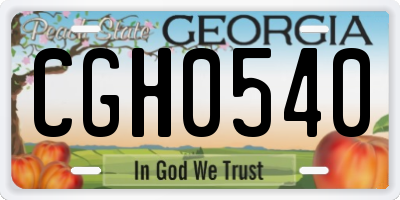 GA license plate CGH0540