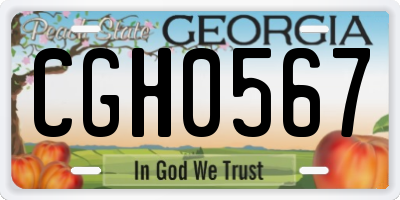 GA license plate CGH0567