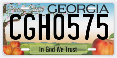 GA license plate CGH0575