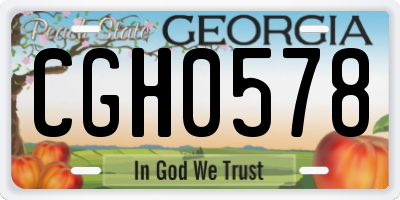 GA license plate CGH0578