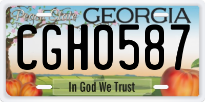 GA license plate CGH0587