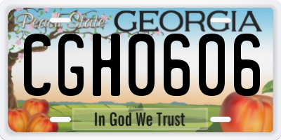 GA license plate CGH0606