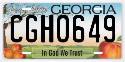 GA license plate CGH0649