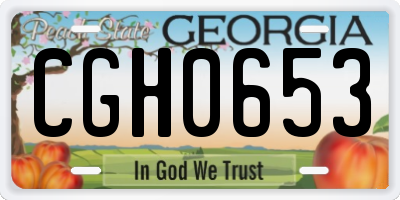 GA license plate CGH0653