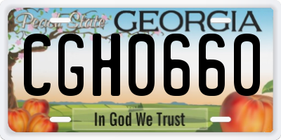 GA license plate CGH0660