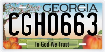 GA license plate CGH0663