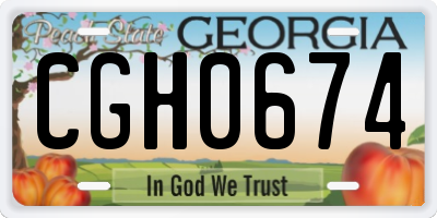 GA license plate CGH0674