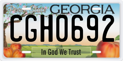 GA license plate CGH0692