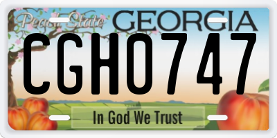 GA license plate CGH0747