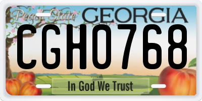 GA license plate CGH0768