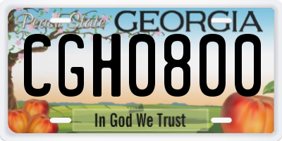 GA license plate CGH0800