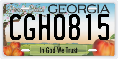 GA license plate CGH0815