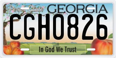 GA license plate CGH0826