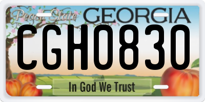 GA license plate CGH0830