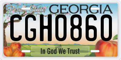 GA license plate CGH0860
