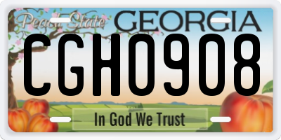 GA license plate CGH0908