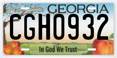 GA license plate CGH0932