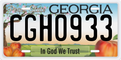 GA license plate CGH0933