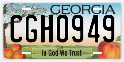 GA license plate CGH0949