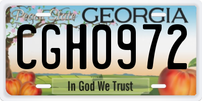 GA license plate CGH0972