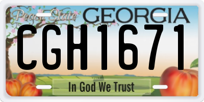 GA license plate CGH1671