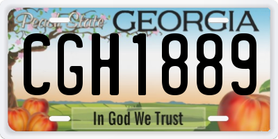 GA license plate CGH1889