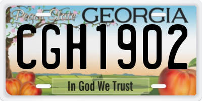 GA license plate CGH1902
