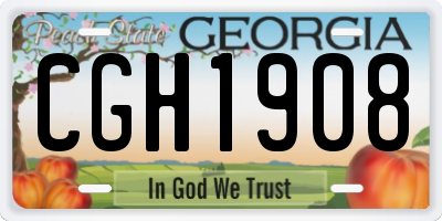 GA license plate CGH1908