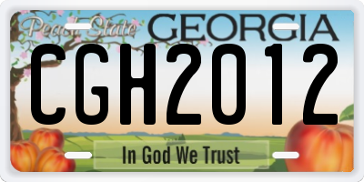 GA license plate CGH2012