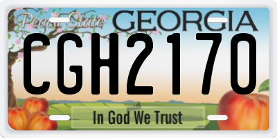 GA license plate CGH2170
